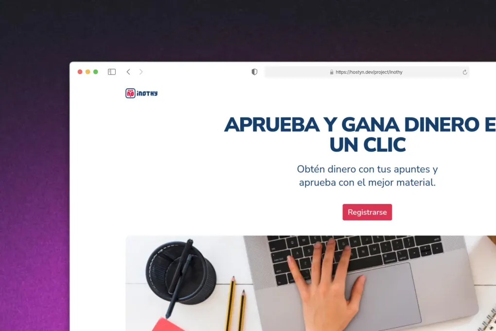 Inothy - Web app full-stack para compra y venta de apuntes